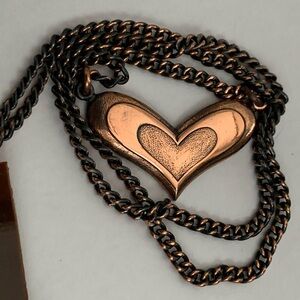 New vintage heart copper pendant necklace
